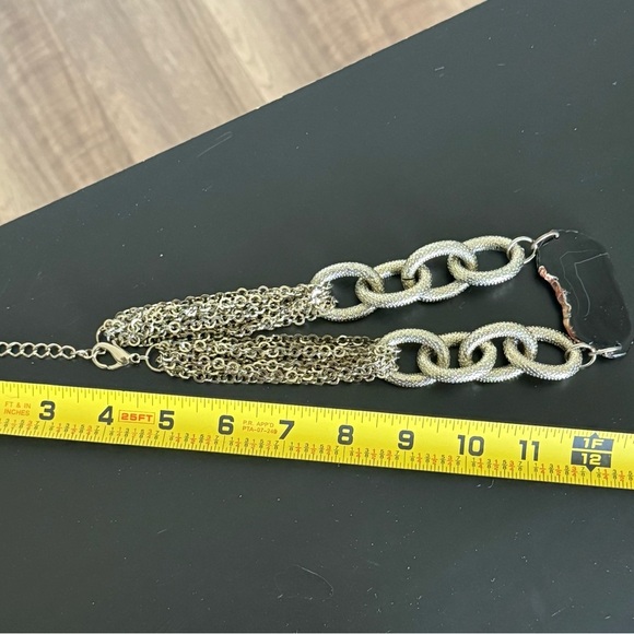 Gold Tone Chunky Chain Agate Statement Necklace EUC - Picture 8 of 8